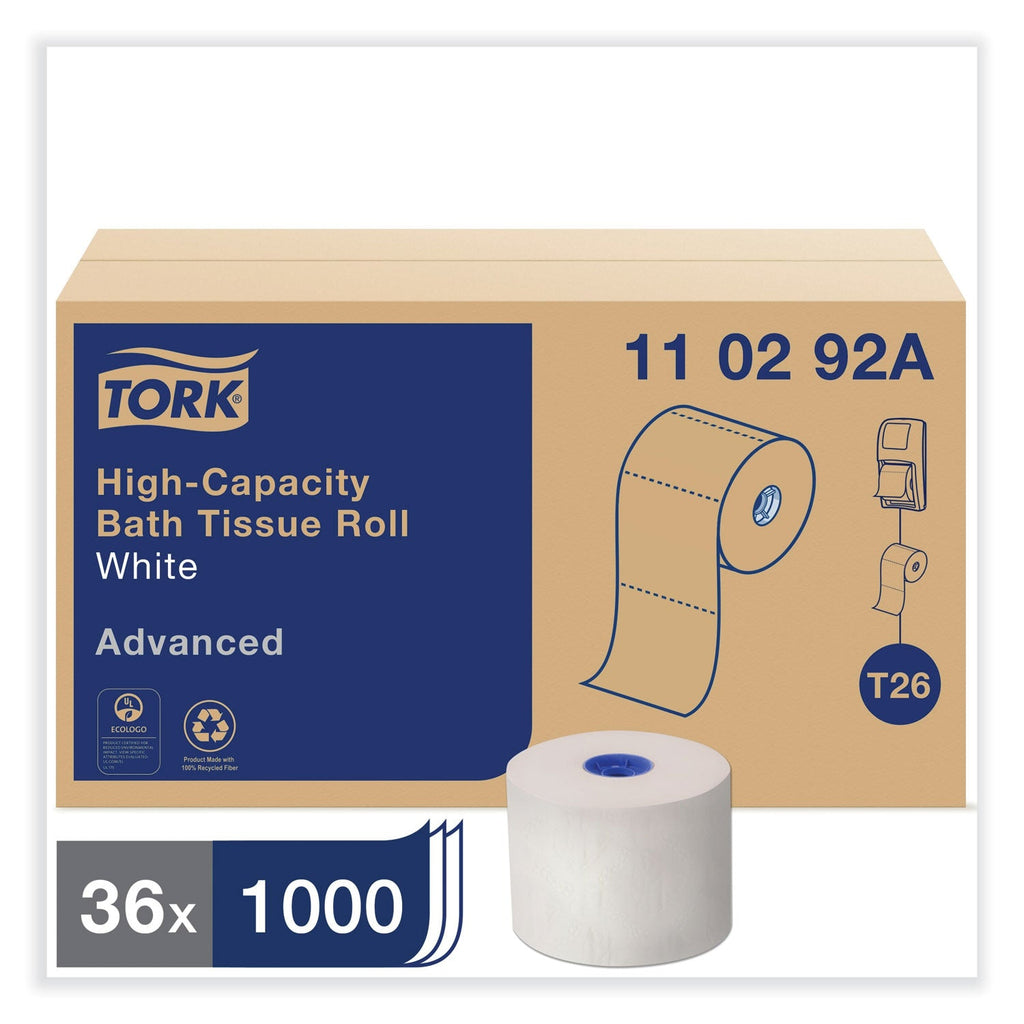 Tork Advanced High Capacity Bath Tissue, Septic Safe, 2-Ply, White, 1,000 Sheets/Roll, 36/Carton
