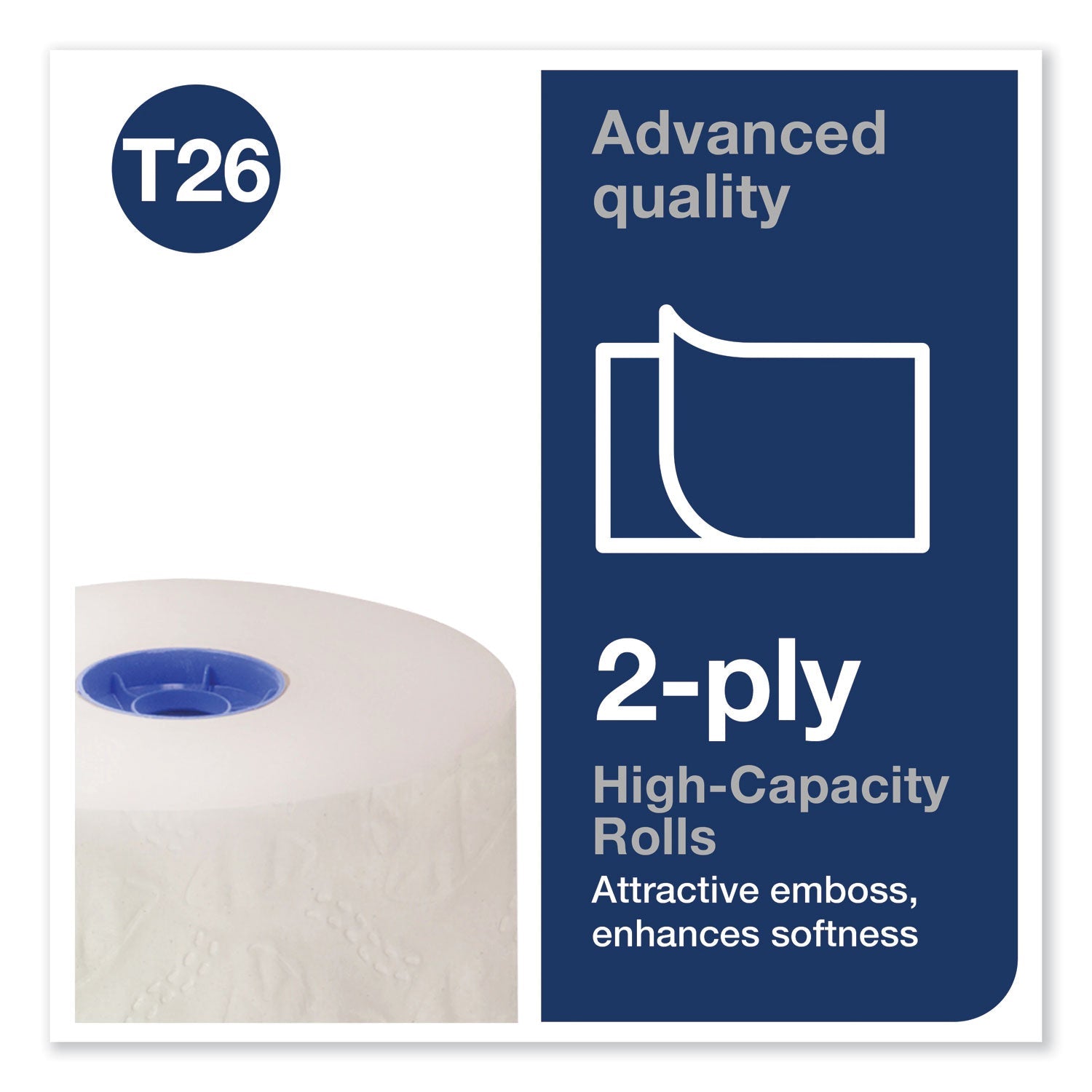 Tork Advanced High Capacity Bath Tissue, Septic Safe, 2-Ply, White, 1,000 Sheets/Roll, 36/Carton