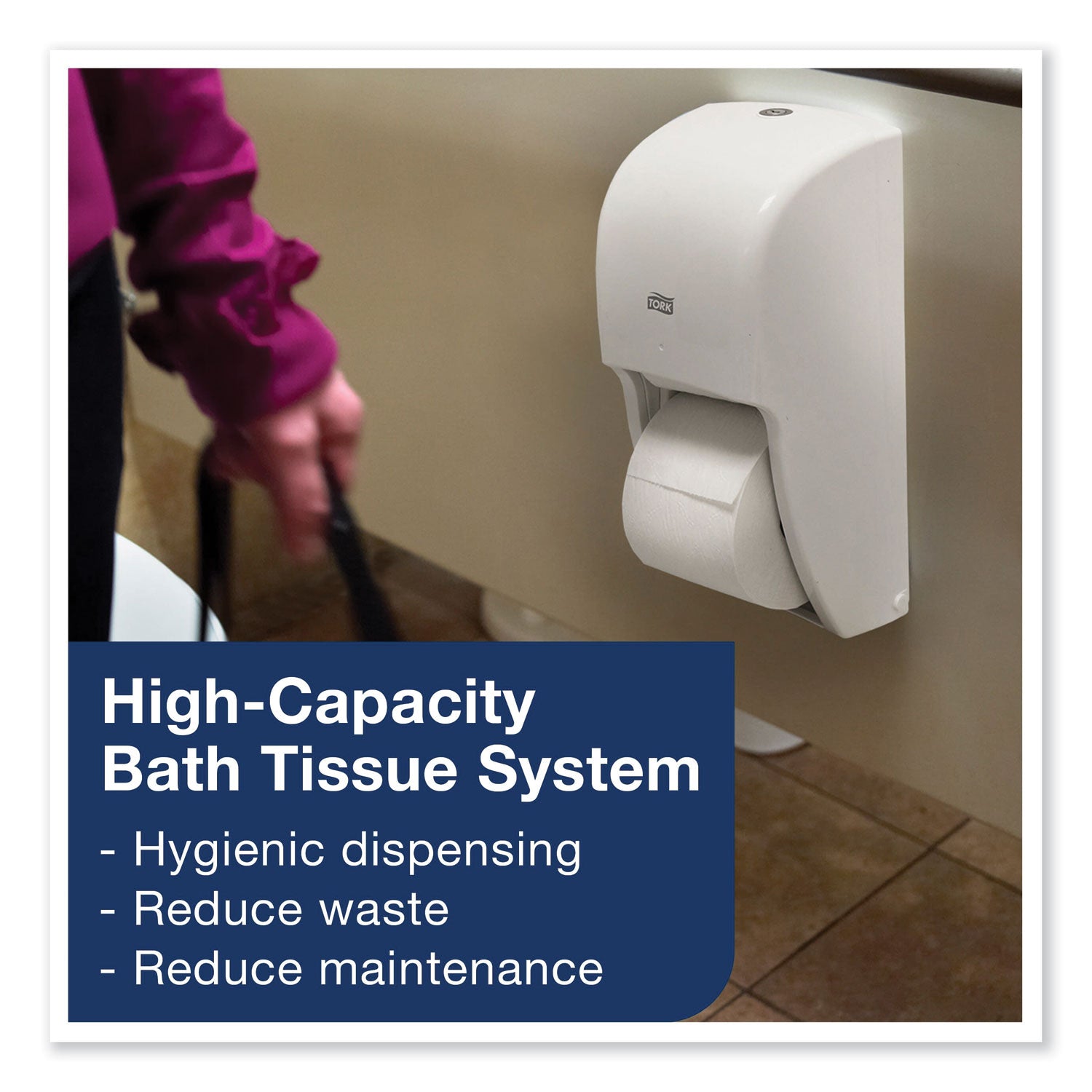 Tork Advanced High Capacity Bath Tissue, Septic Safe, 2-Ply, White, 1,000 Sheets/Roll, 36/Carton