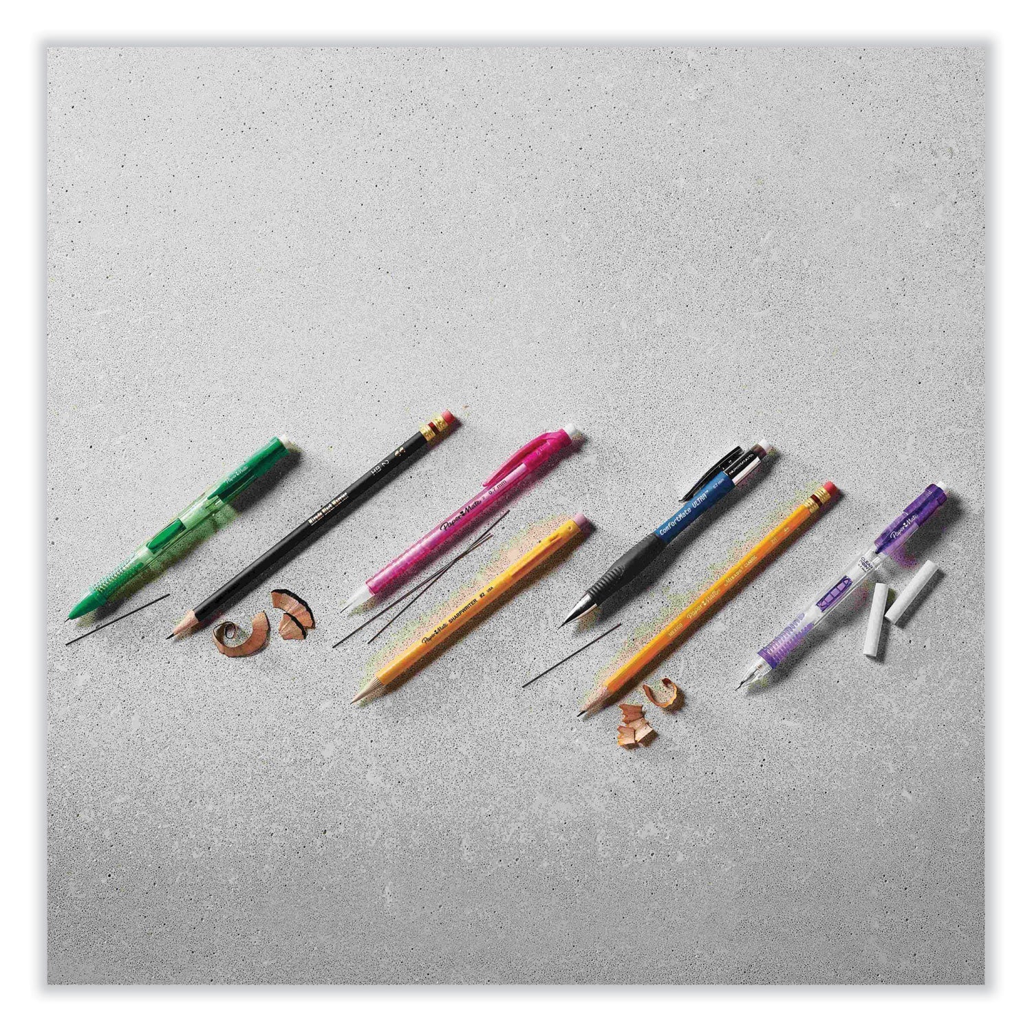 Paper Mate ComfortMate Ultra Pencil Starter Set, 0.7 mm, HB (#2.5), Black Lead, Assorted Barrel Colors, 2/Pack