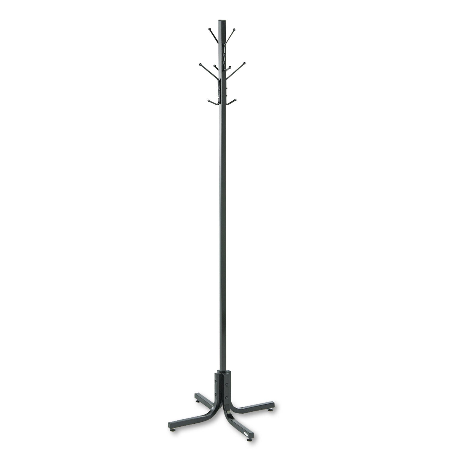 Safco Metal Costumer, Four Ball-Tipped Double-Hooks, 21w x 21d x 70h, Black