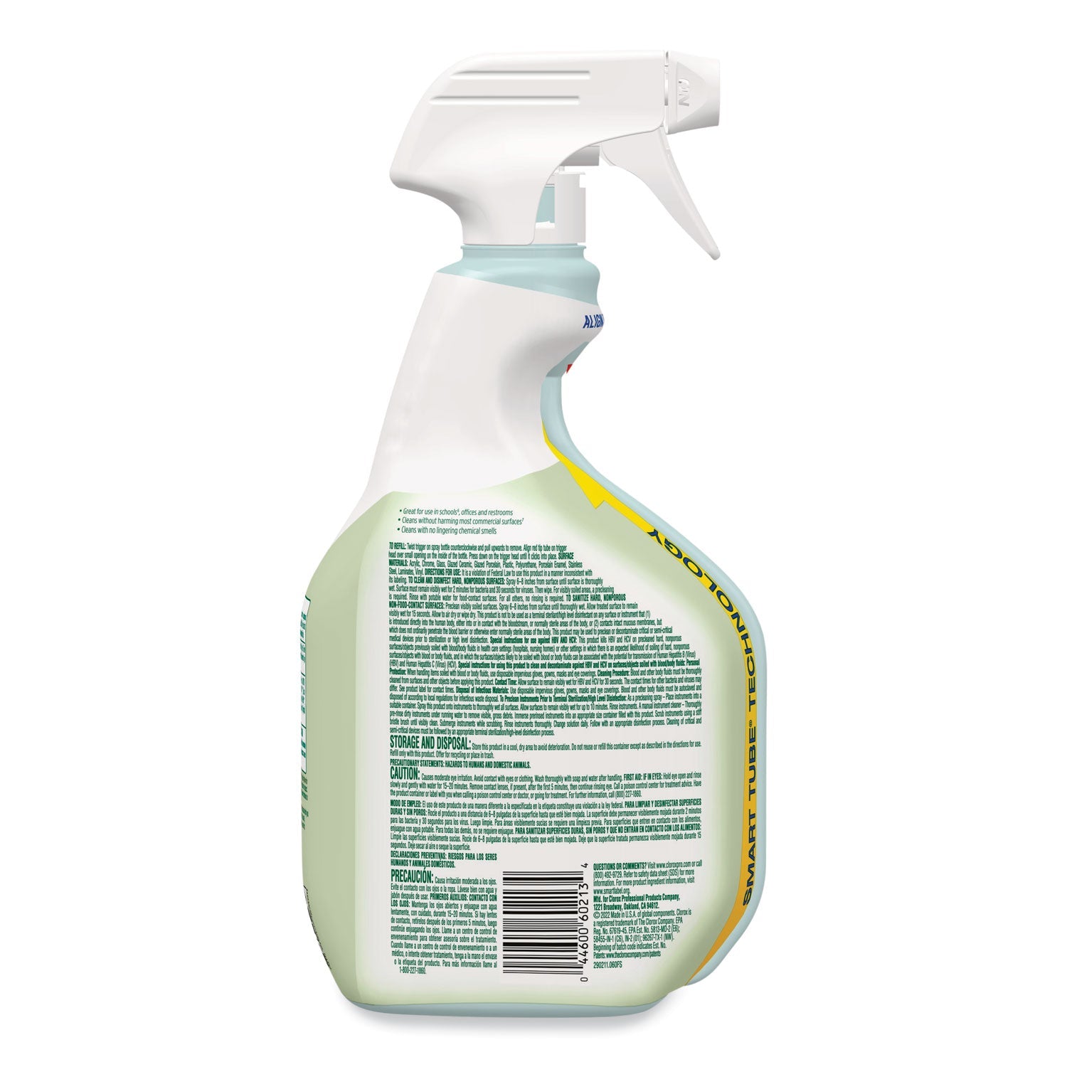 Clorox Pro EcoClean Disinfecting Cleaner, Unscented, 32 oz Spray Bottle, 9/Carton