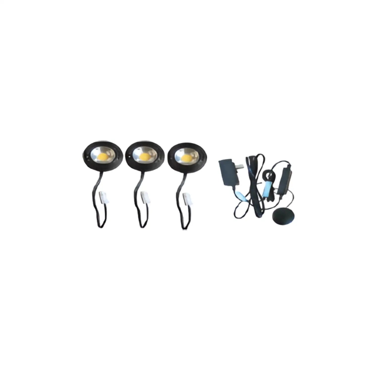 9" 12V Puck LED Light Set with 3000K Warm White, Touch Dimmer, and 150W Plug-In Driver