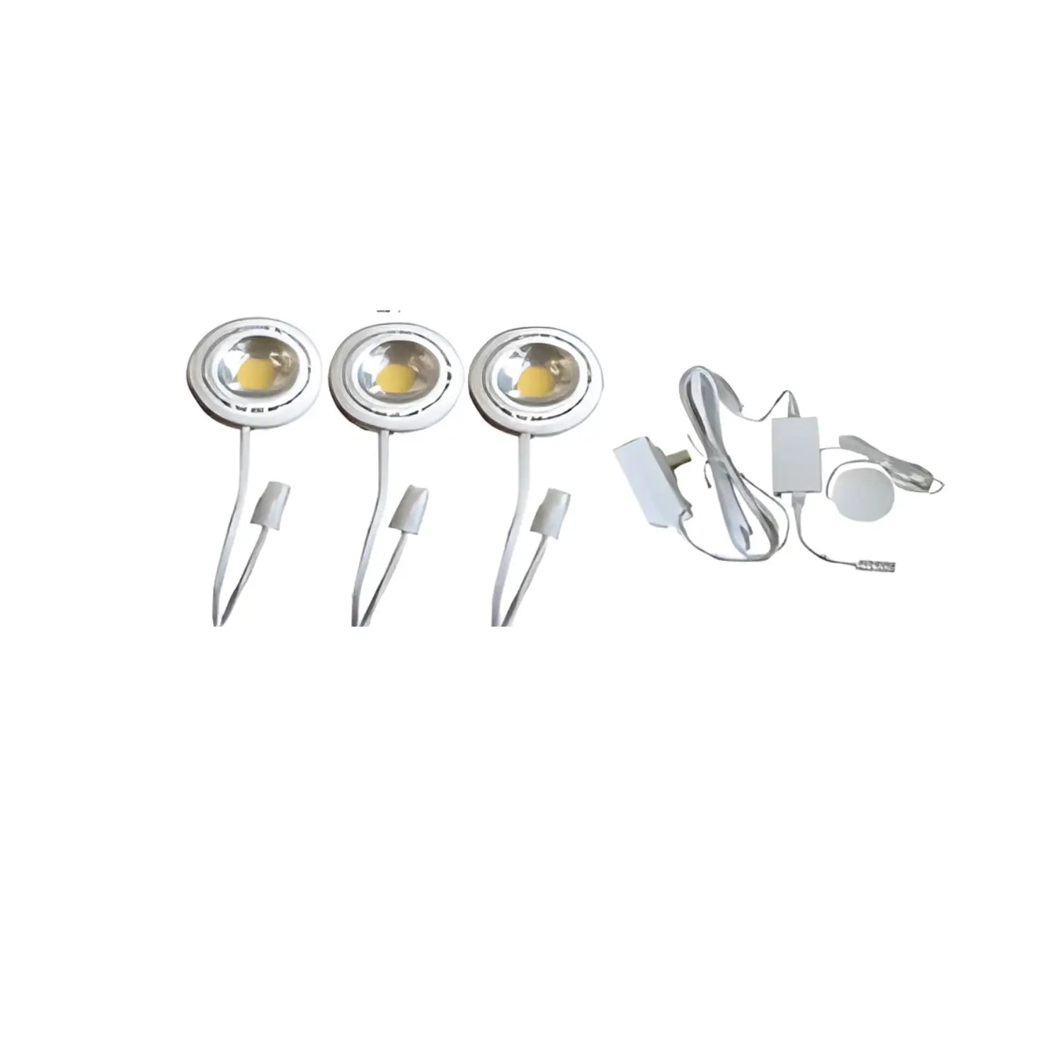 9" 12V Puck LED Light Set with 3000K Warm White, Touch Dimmer, and 150W Plug-In Driver