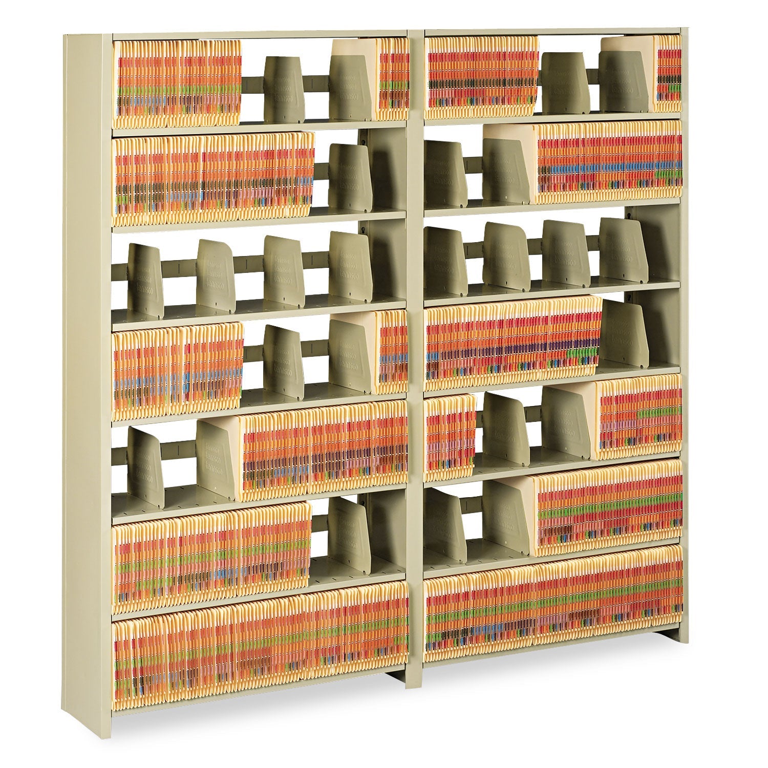 Tennsco Snap-Together Steel Six-Shelf Closed Starter Set, 36w x 12d x 76h, Sand