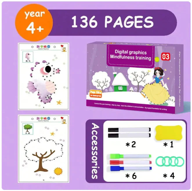 Kindergarten Erasable Practice Book