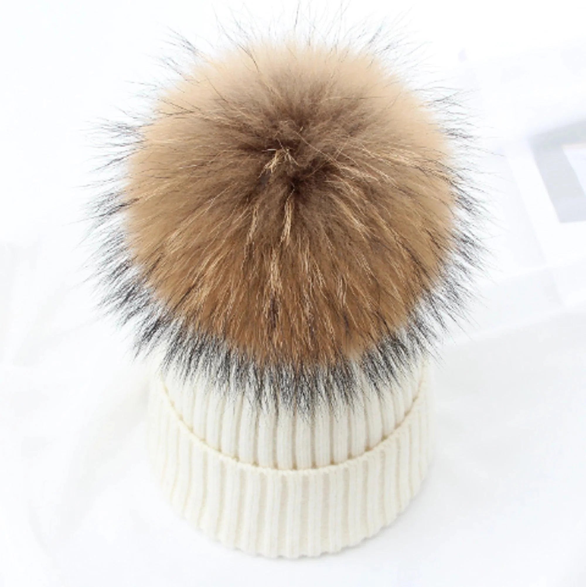 Winter Hat Luxury Fox Fur Beanie