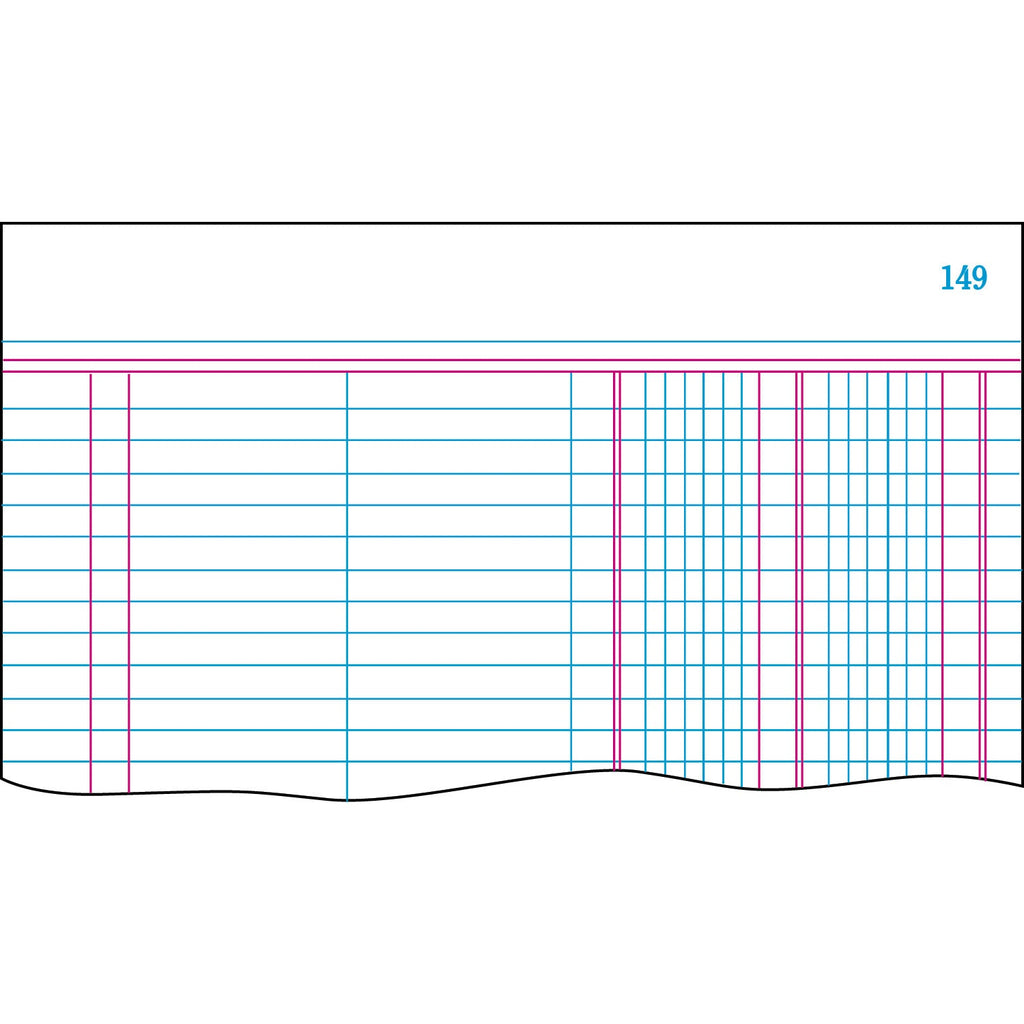 Boorum & Pease Account Record Book, Record-Style Rule, Blue Cover, 11.75 x 7.25 Sheets, 150 Sheets/Book