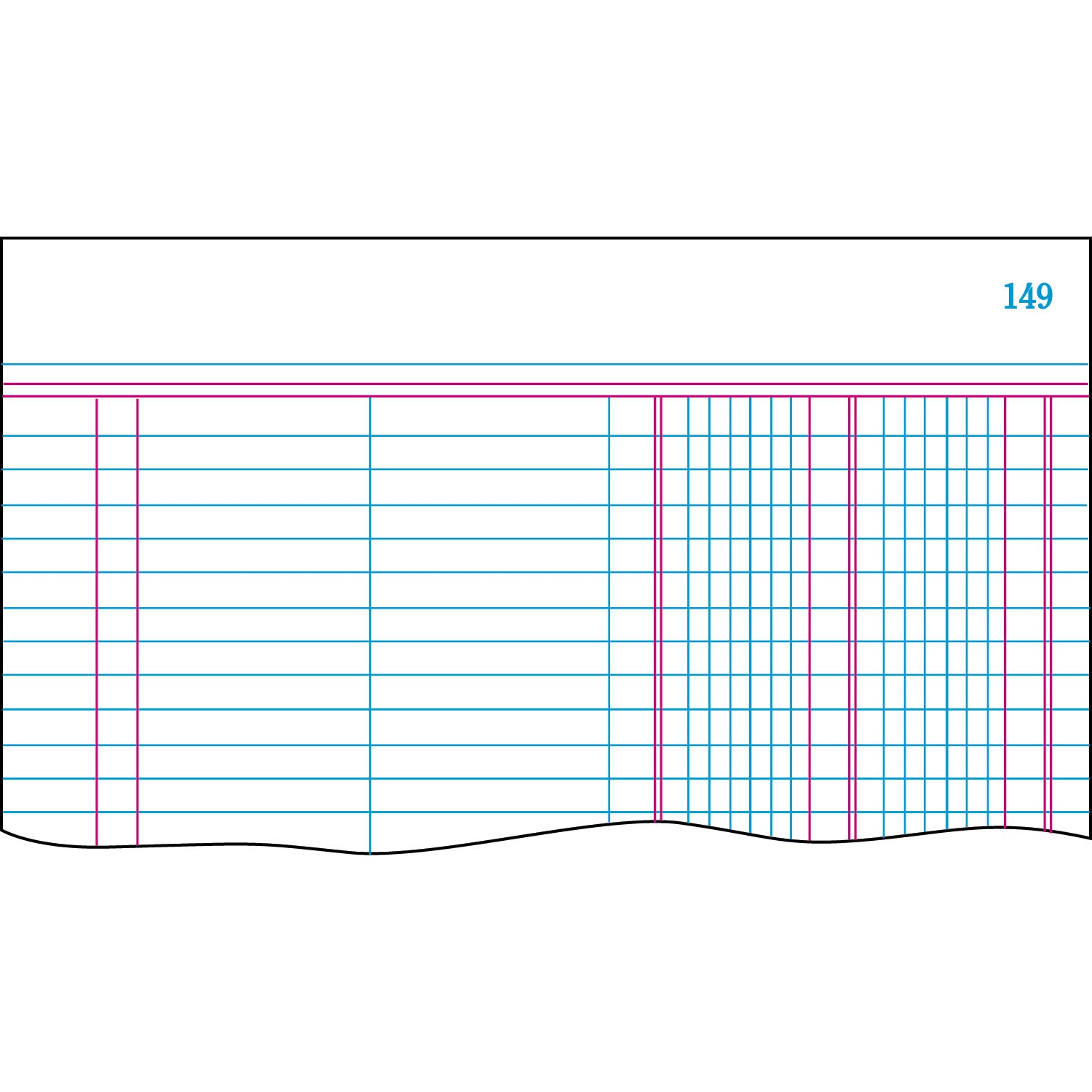 Boorum & Pease Account Record Book, Record-Style Rule, Blue Cover, 11.75 x 7.25 Sheets, 150 Sheets/Book
