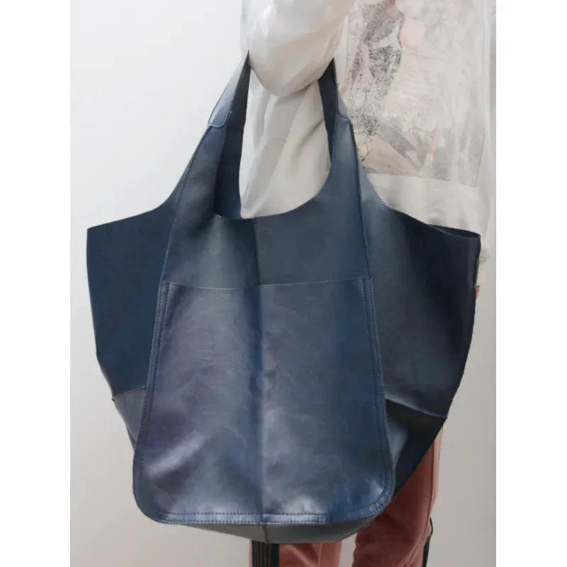 Soft Leather Large Capacity Shoulder Hand-held Tote Bag