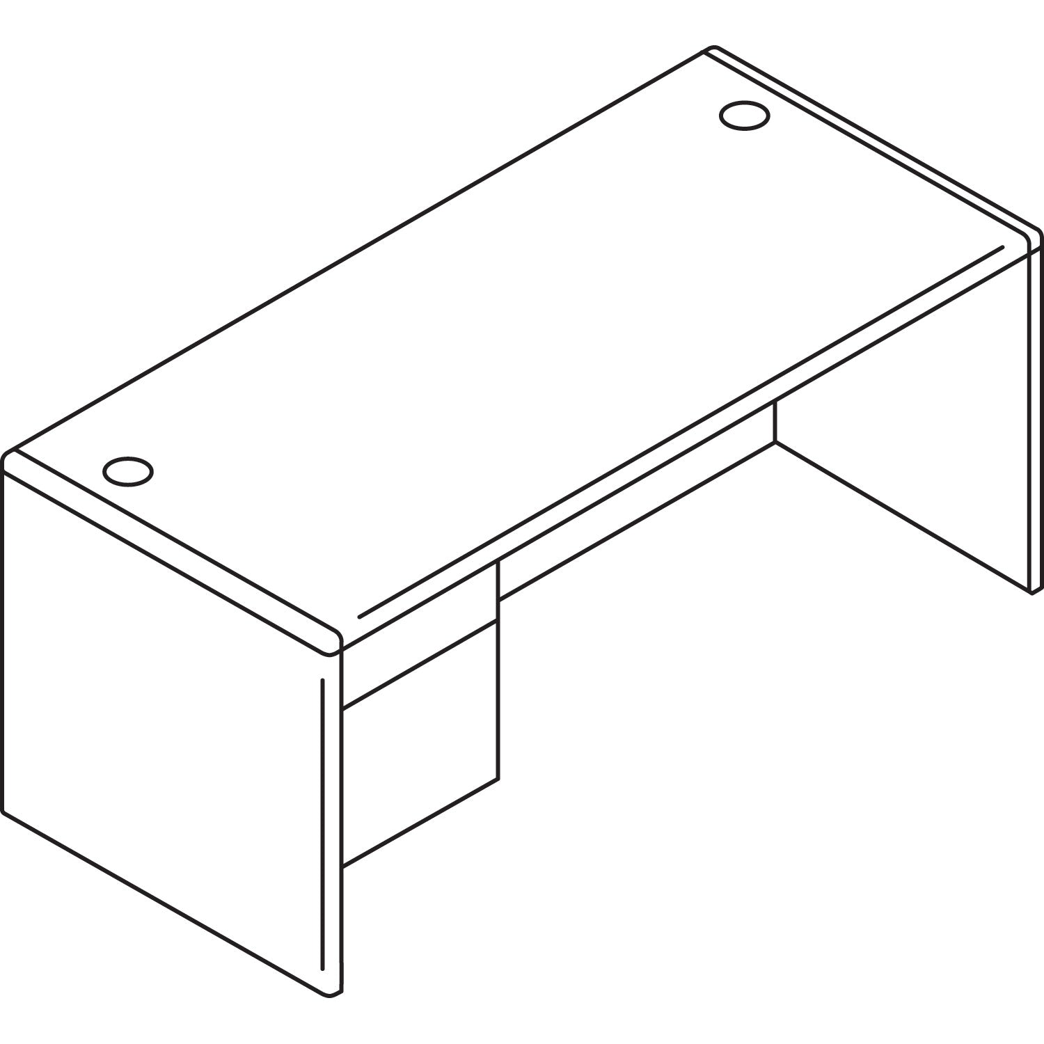 HON 10700 Series "L" Workstation Desk with Three-Quarter Height Pedestal on Left, 66" x 30" x 29.5", Harvest