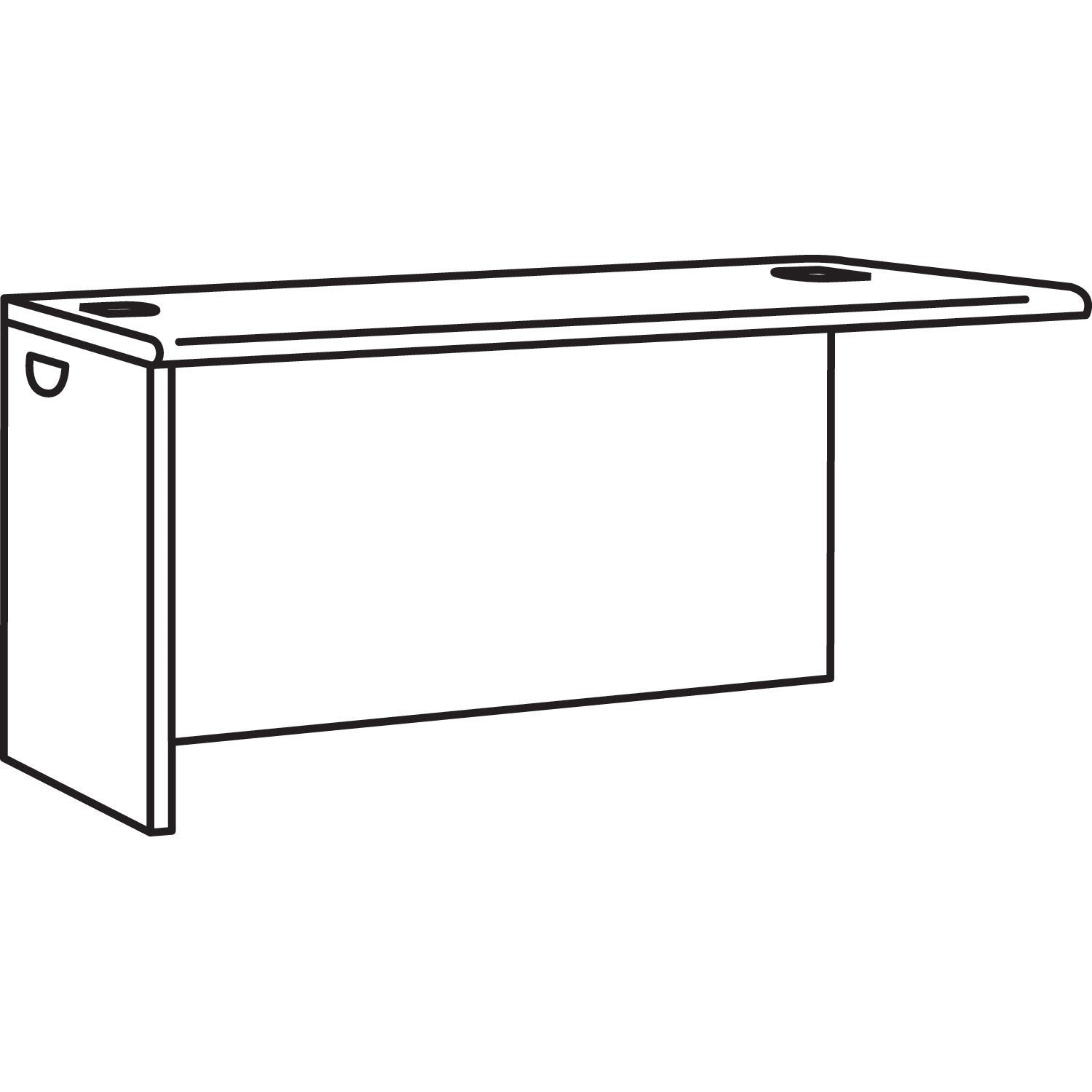 HON 38000 Series Return Shell, Left, 48w x 24d x 29.5h, Mahogany/Charcoal