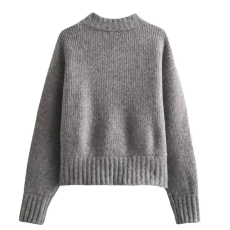 Long Sleeve Zipper Knitted Cardigan Sweater