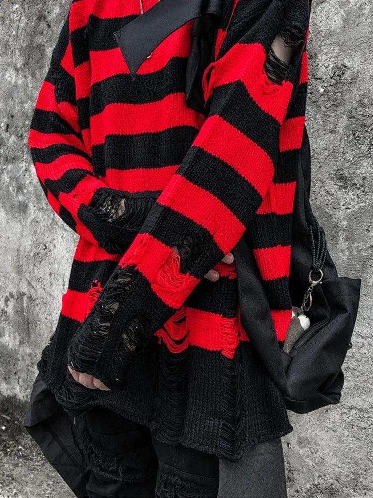 Punk Unisex Striped Sweater