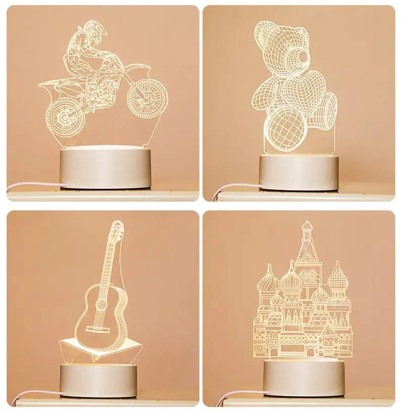 3D Lamp 3 Color Night Light