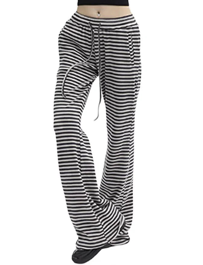 Women's Y2K Striped Knit Drawstring Pants