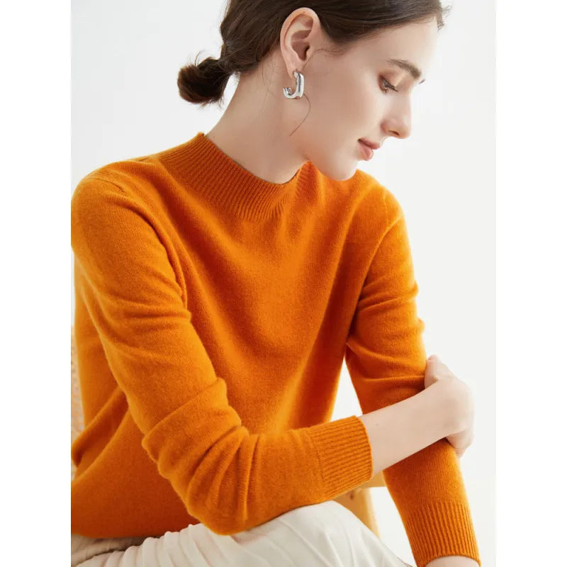 Seamless Half-Neck Loose Pullover