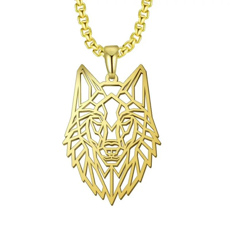 Hollow Cut Wolf Necklace Chain Choker