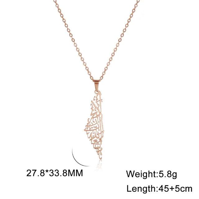 Unisex Stainless Steel Hollow Map Necklace