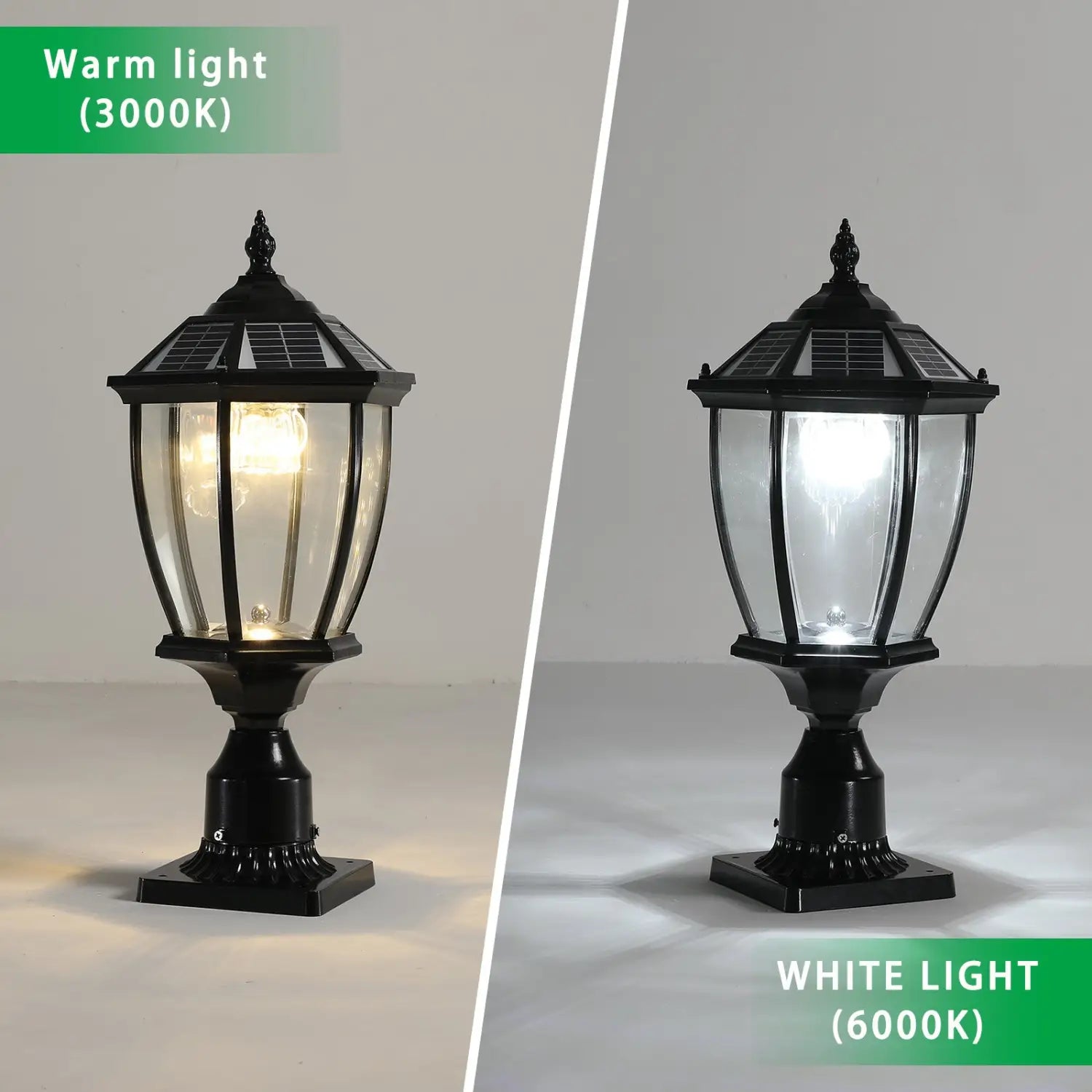 Aluminum Solar Lights Lanterns LED 2-Pack for Outdoor Pathways and Gardens