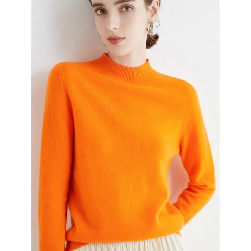 Seamless Half-Neck Loose Pullover