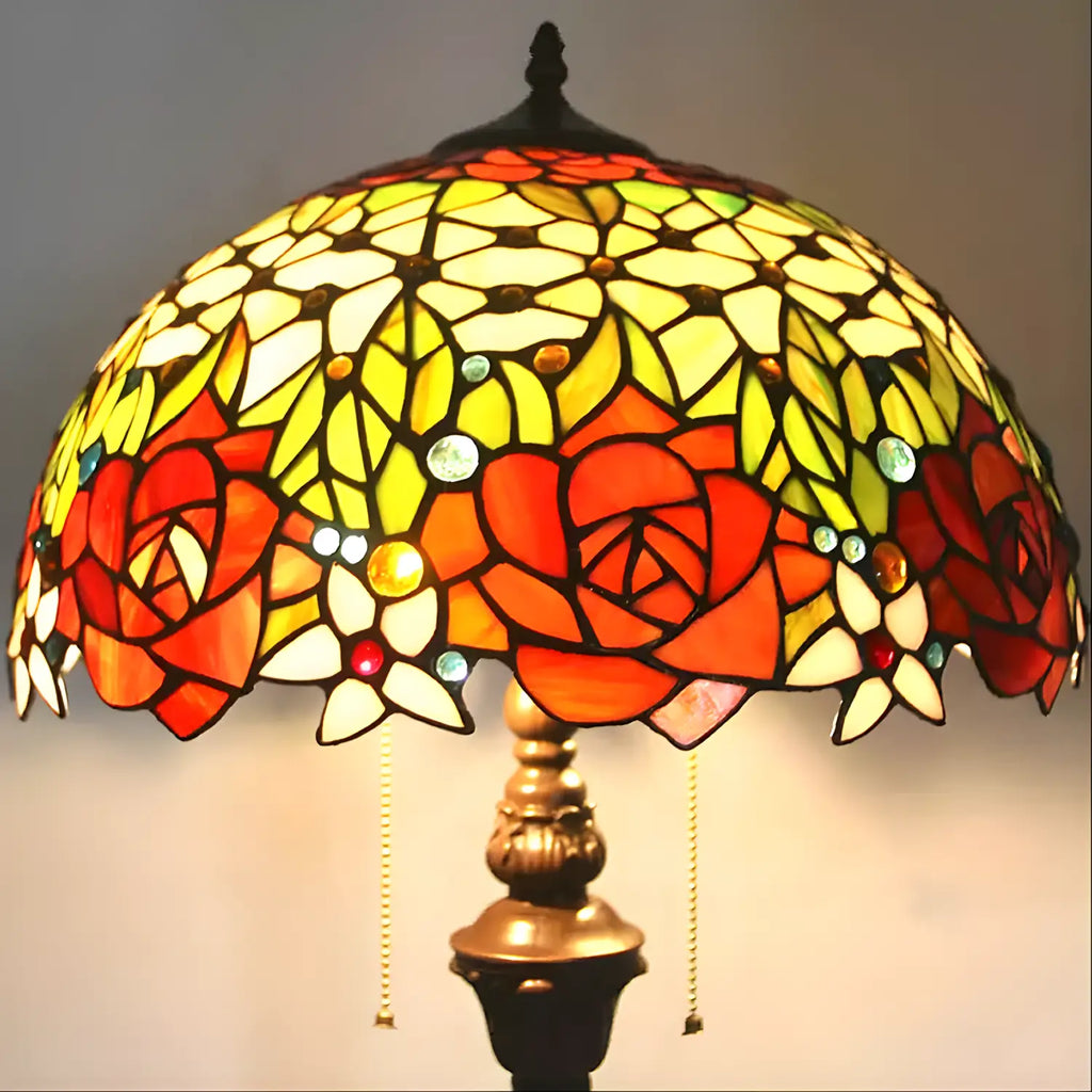 Antique Tiffany Lamp Shades in Blooming Rose Glass