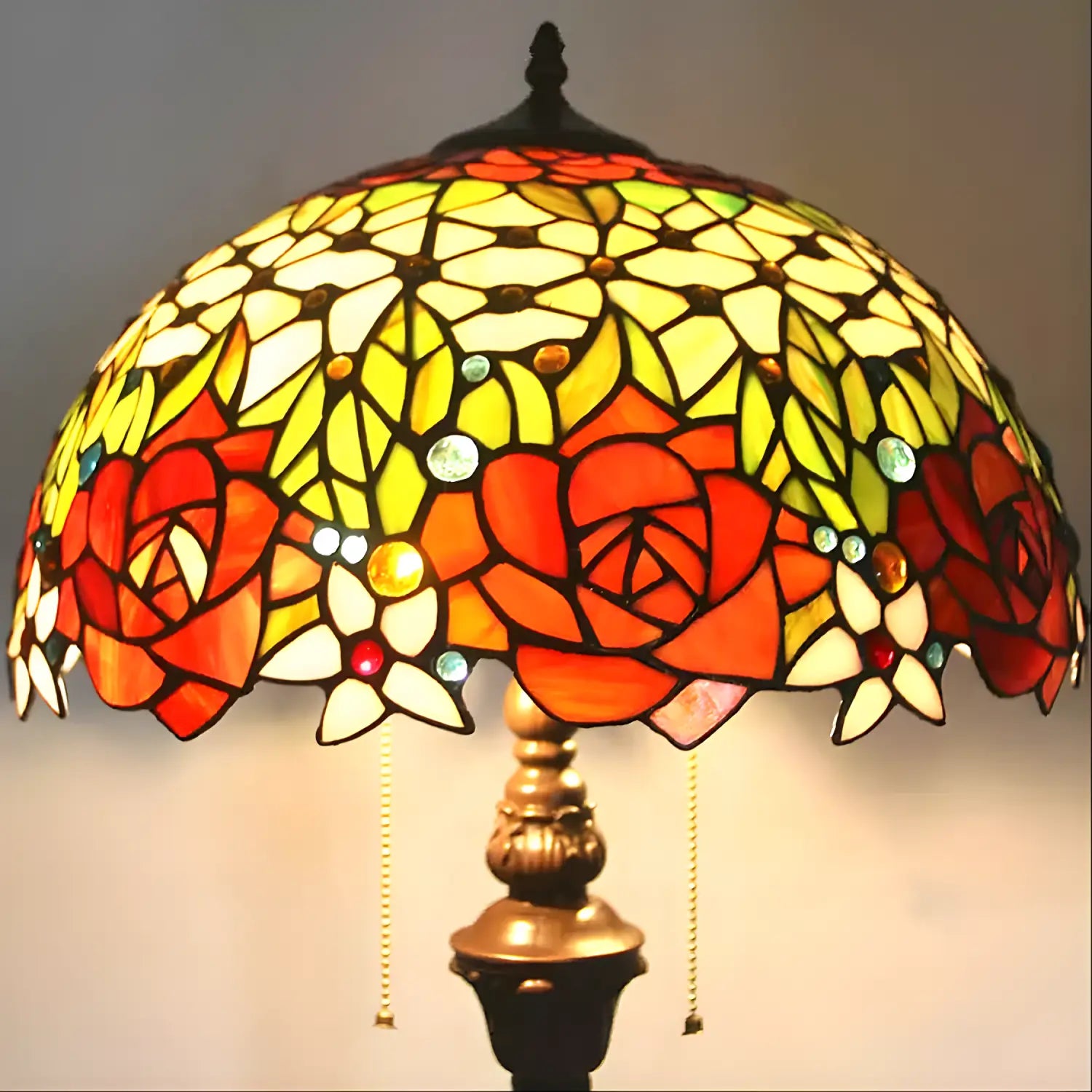 Antique Tiffany Lamp Shades in Blooming Rose Glass