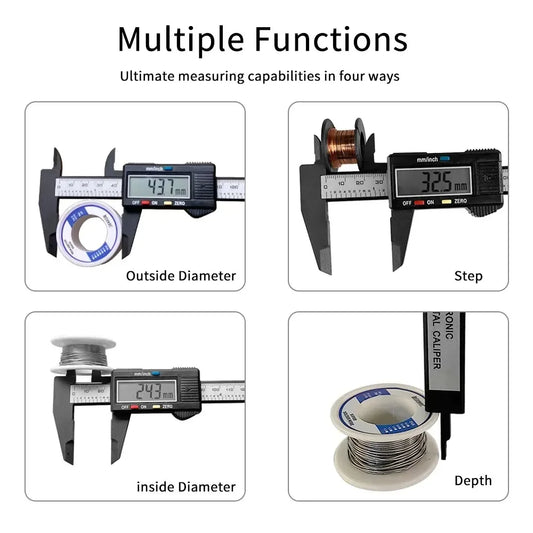150mm 100mm Electronic Digital Caliper Carbon Fiber Dial Vernier Caliper Gauge Micrometer Measuring Tool Digital Ruler
