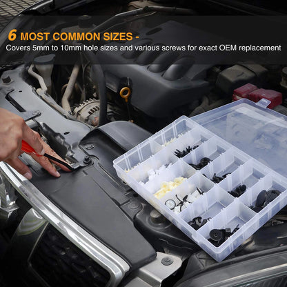 100pcs Auto Fastener Clip Kit Fender Rivet Clips Car Body Push Retainer Pin Rivet Bumper Door Trim Panel Retainer Car Clips