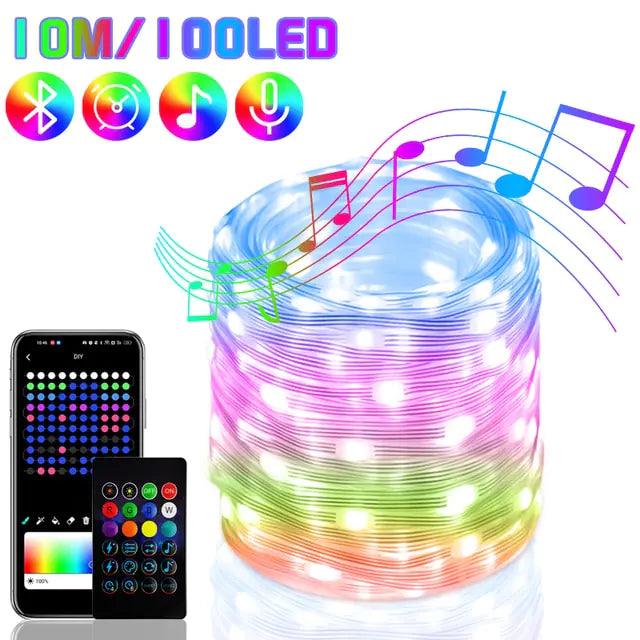 String Lights Bluetooth USB Strip Lamp Waterproof