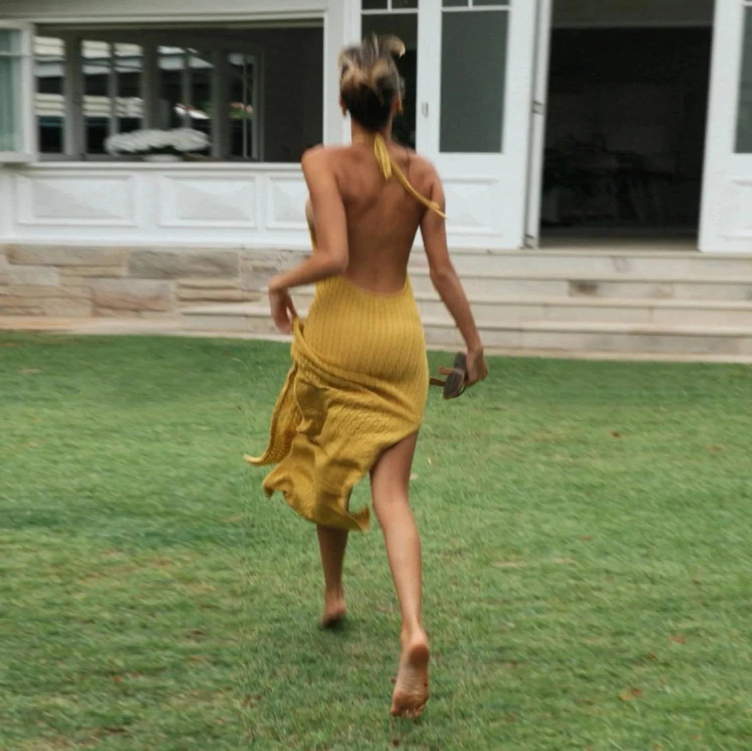 Elegant Long Knitted Split Dress