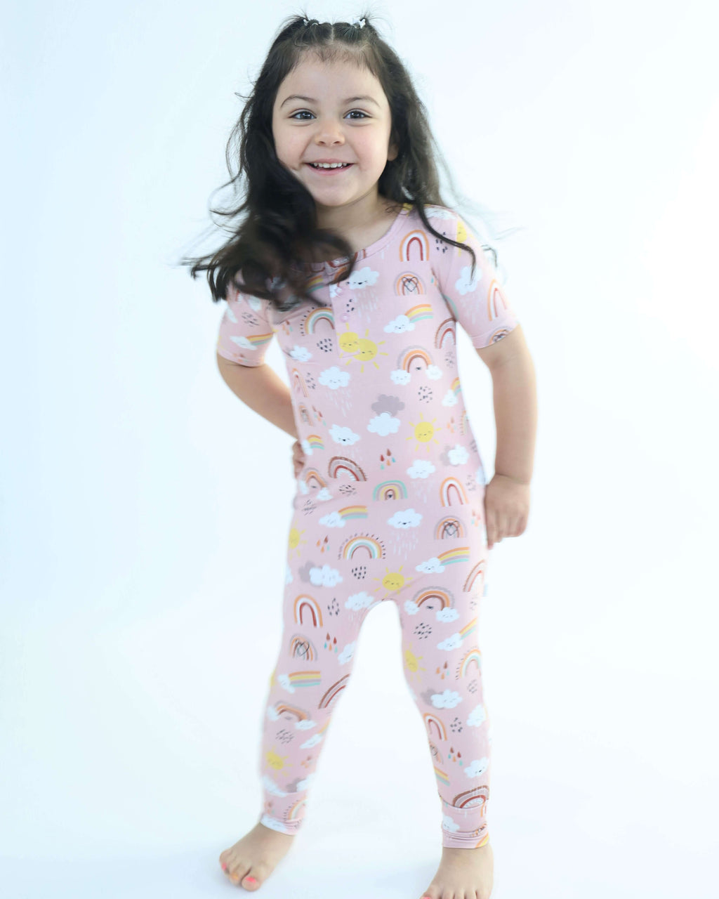 Bamboo Pull Up Romper - Rainnbow