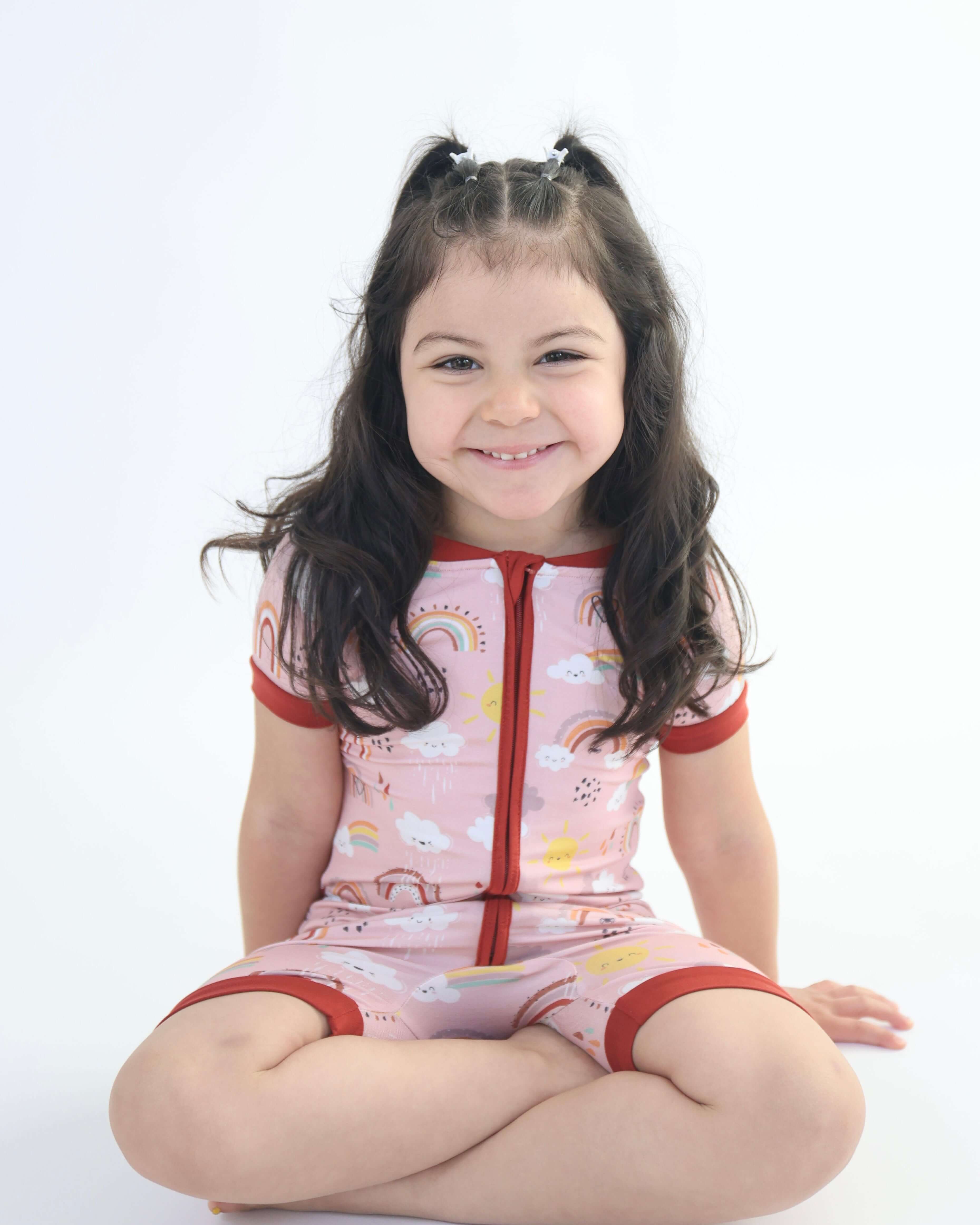 Bamboo Short Romper - Rainnbow