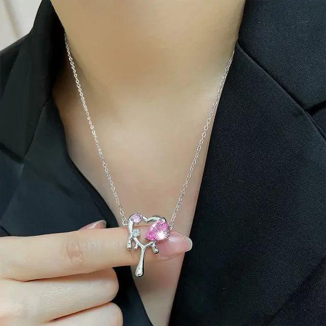 Cupid Crystal Heart Necklace