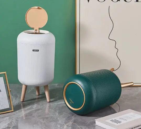 High-Leg Striped Trash Can