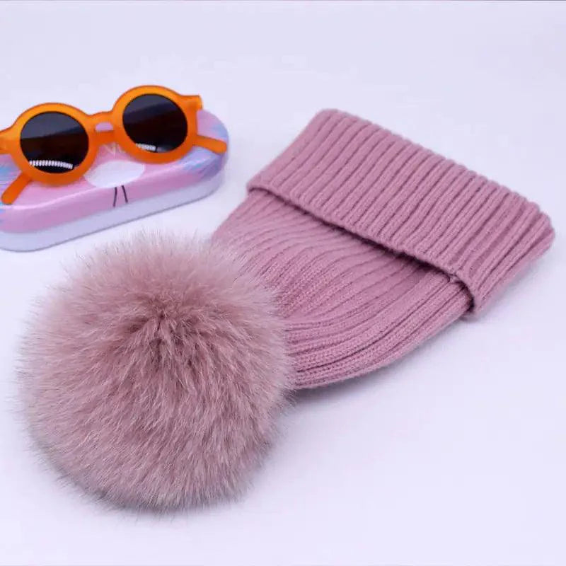 Winter Hat Luxury Fox Fur Beanie